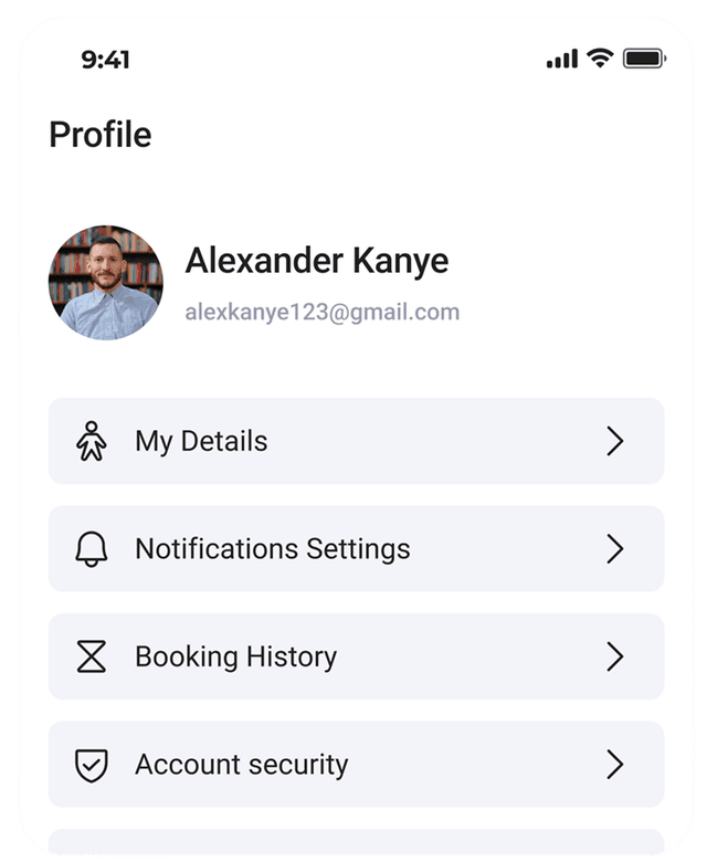 Profile Hub: Bookings & Support