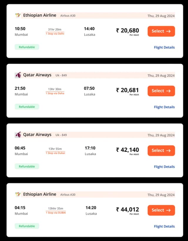 Global Flight Options (Amadeus)