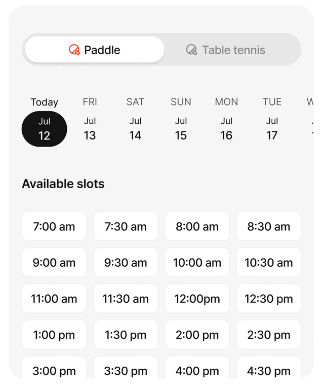 Instant Court Booking